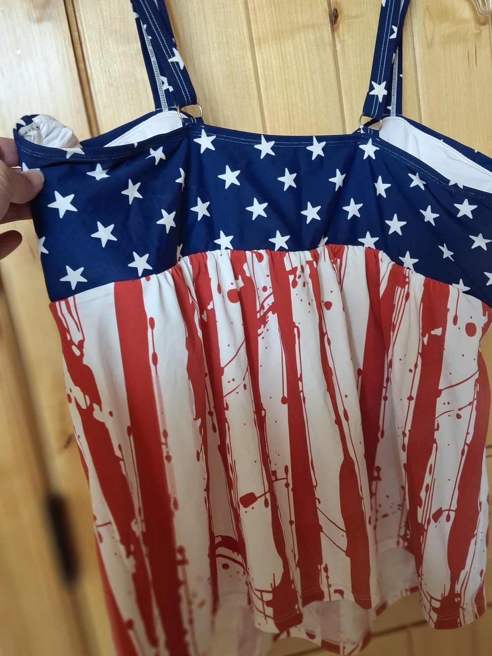 Stars & Stripes Patriotic Tankini Swim Suit! Top And Bottoms- Navy, Red, White - Picture 2 of 5
